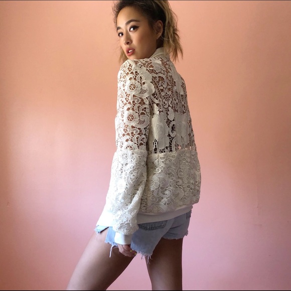Chalk Jackets & Coats Chalk The Brand Lace Bomber Jacket Poshmark